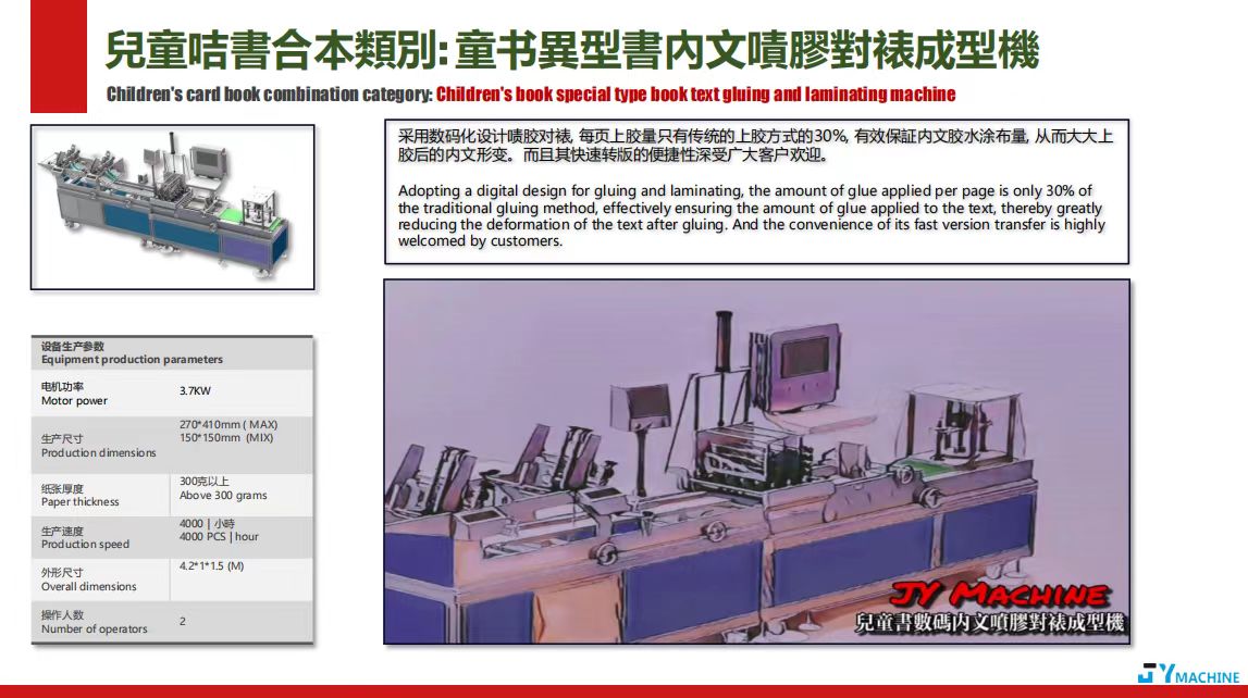 童書異形書內(nèi)文噴膠對裱成型機(jī)